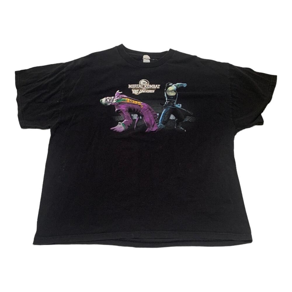 Mortal Kombat Vs DC universe mens XL black short sleeve shirt y2k superhero rare